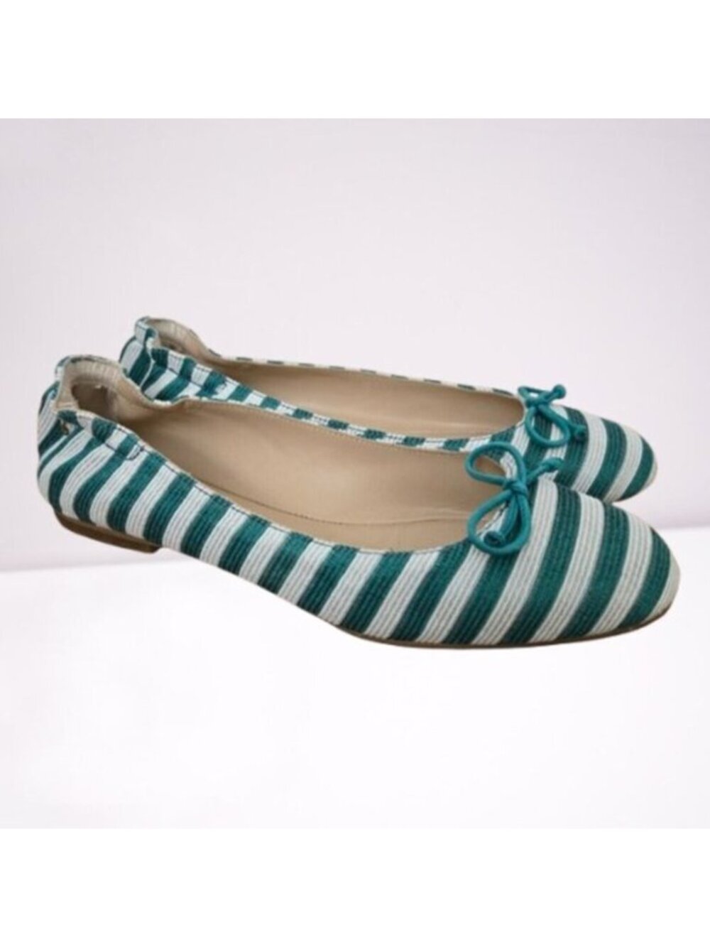 L.K. Bennett Thea Ballet Bow Women’s Slip On Striped Flats